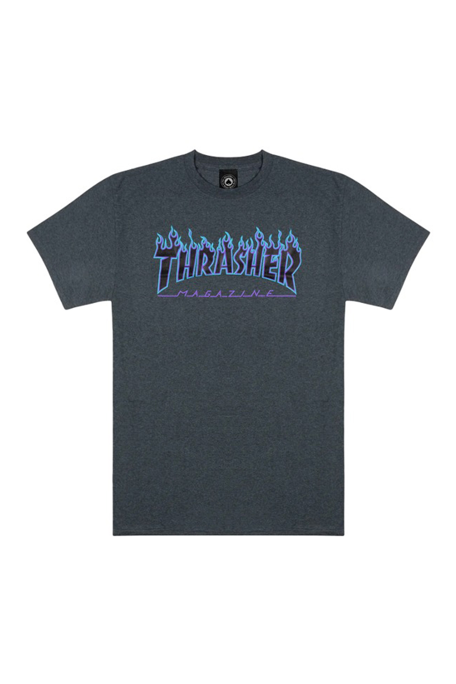 THRASHER - 반팔티셔츠 - [트레셔] FLAME LOGO T-SHIRT DARK HEATHER