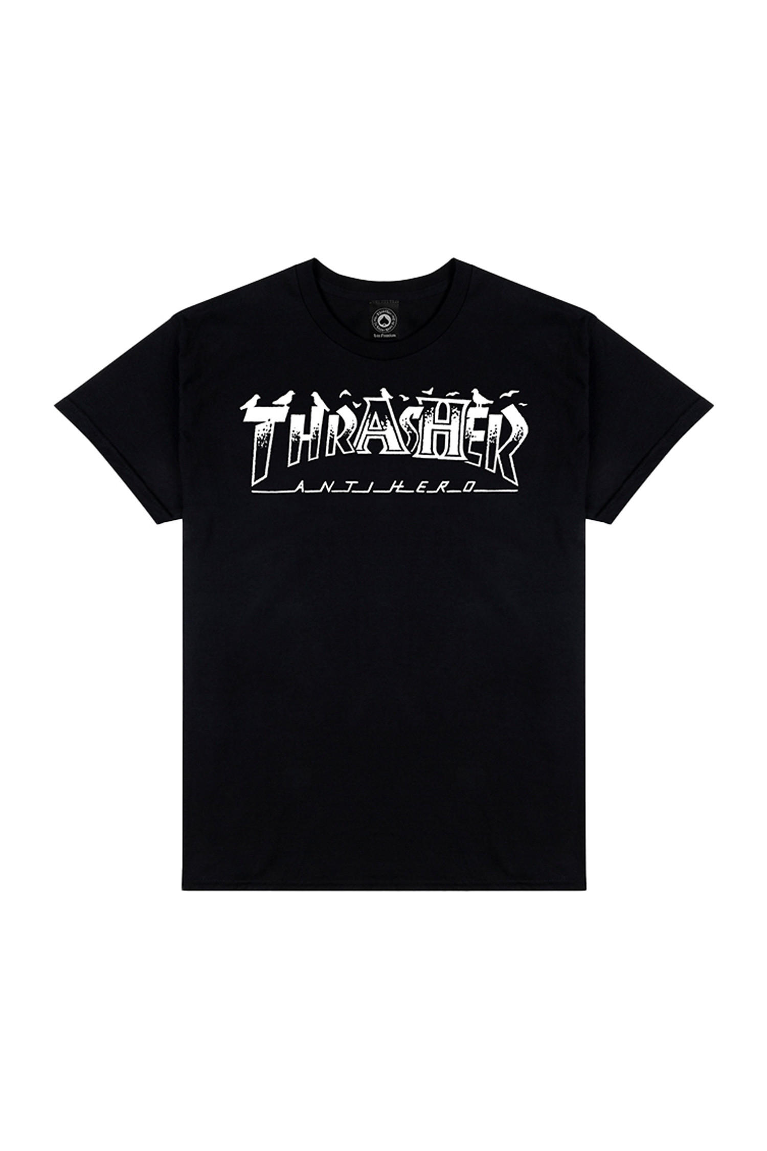 THRASHER - 반팔티셔츠 - [트레셔X안티히어로] PIGEON MAG T-SHIRT BLACK