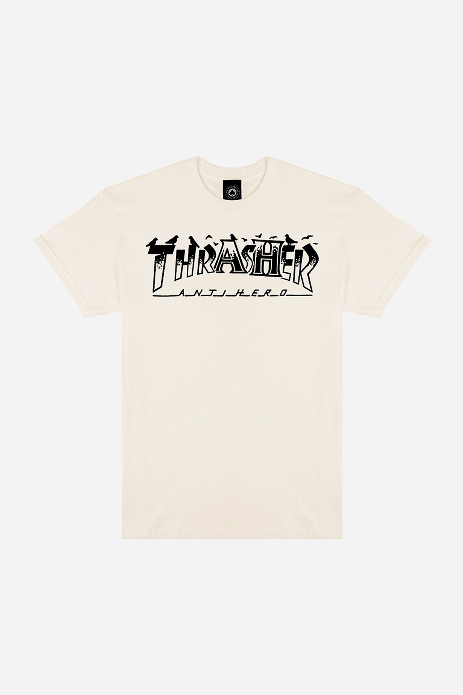 THRASHER - 반팔티셔츠 - [트레셔X안티히어로] PIGEON MAG T-SHIRT NATURAL