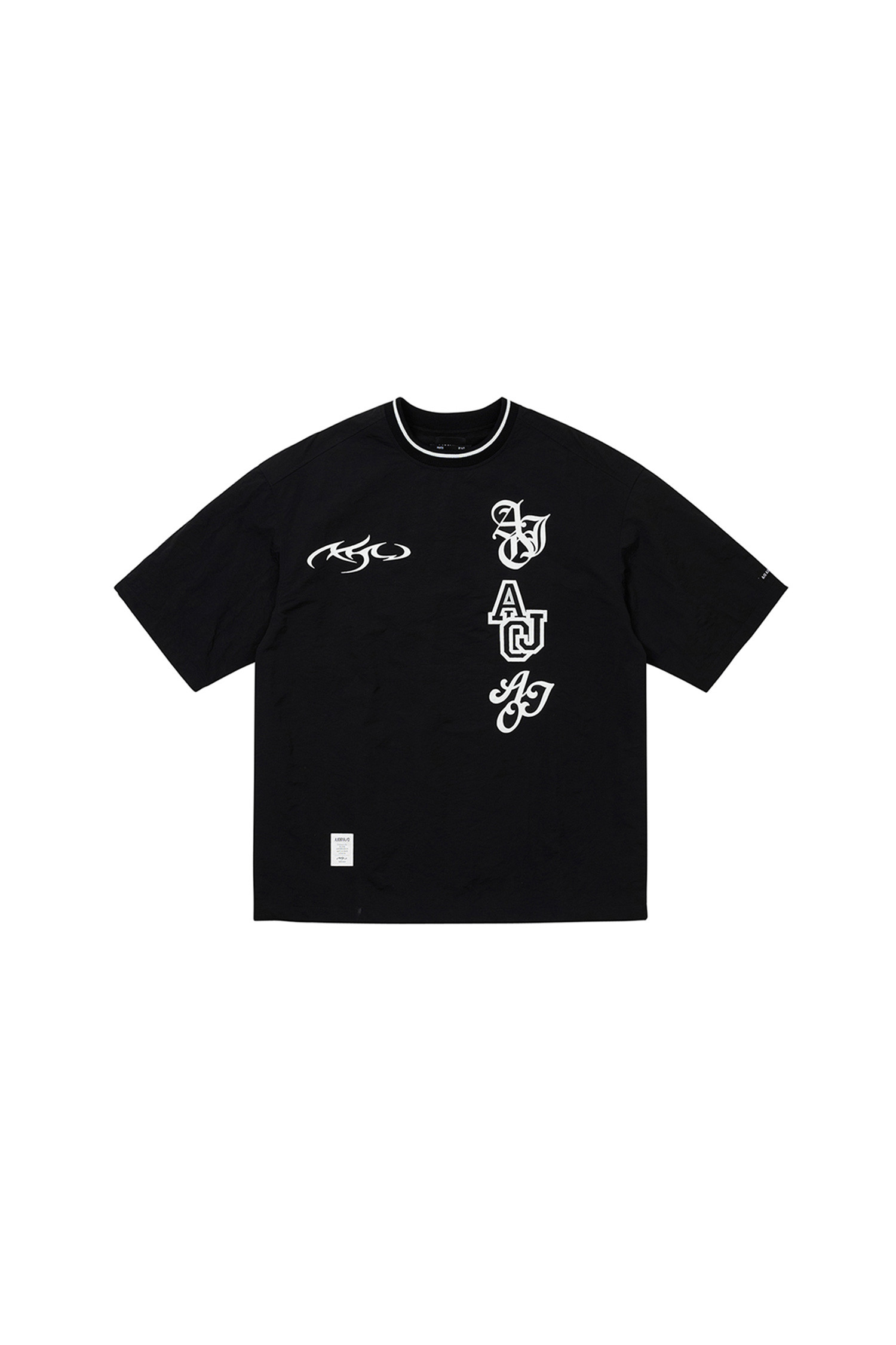 AJOBYAJO - 반팔티셔츠 - [아조바이아조] Total Logo Nylon T-Shirt 토탈 로고 나일론 티셔츠 - BLACK