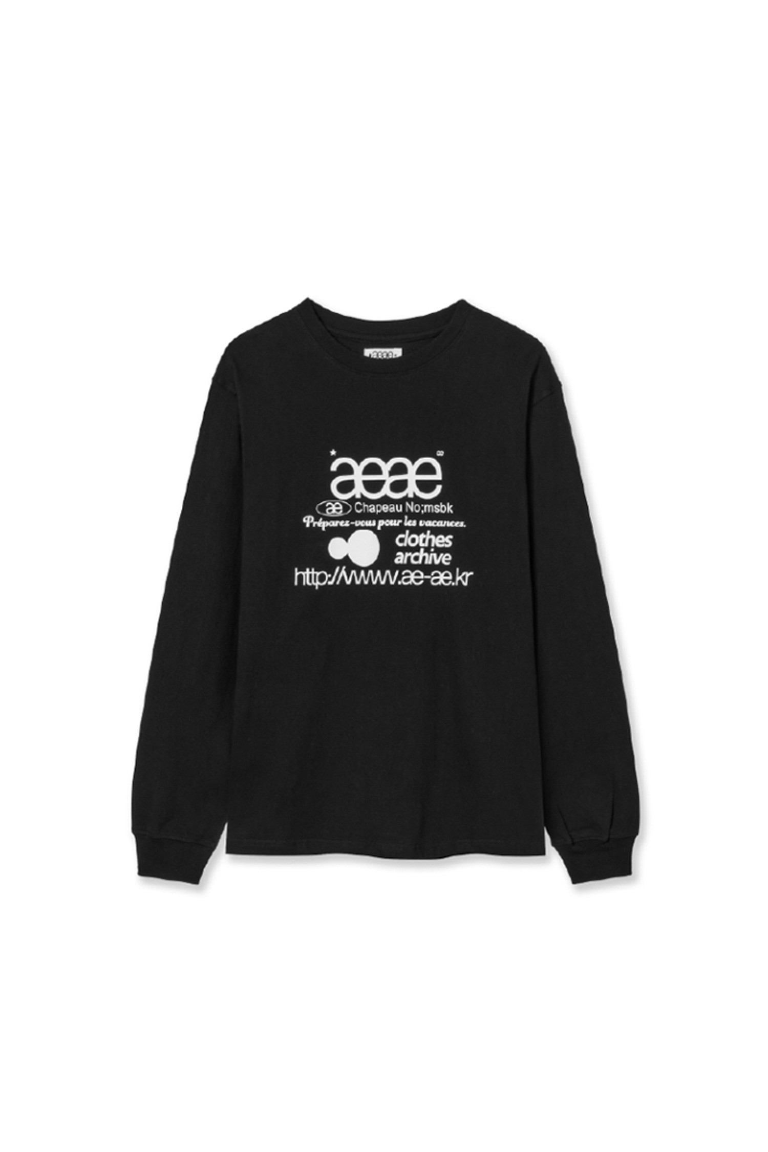 AEAE - 긴팔티셔츠 - [AEAE] WEB LOGO L/S - BLACK