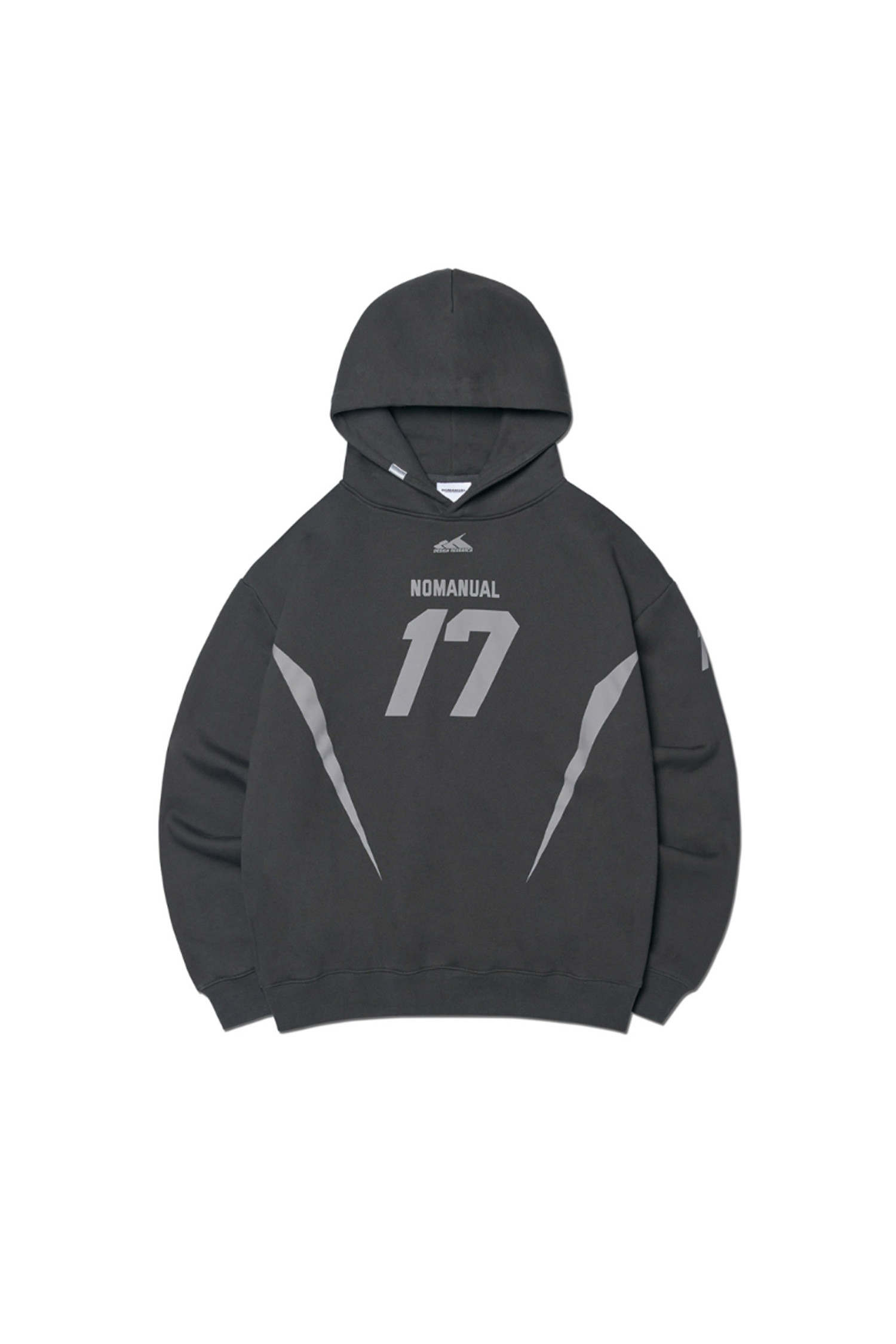 NOMANUAL - 후디 - [노매뉴얼] 17 FOOTBALL HOODIE  - CHARCOAL