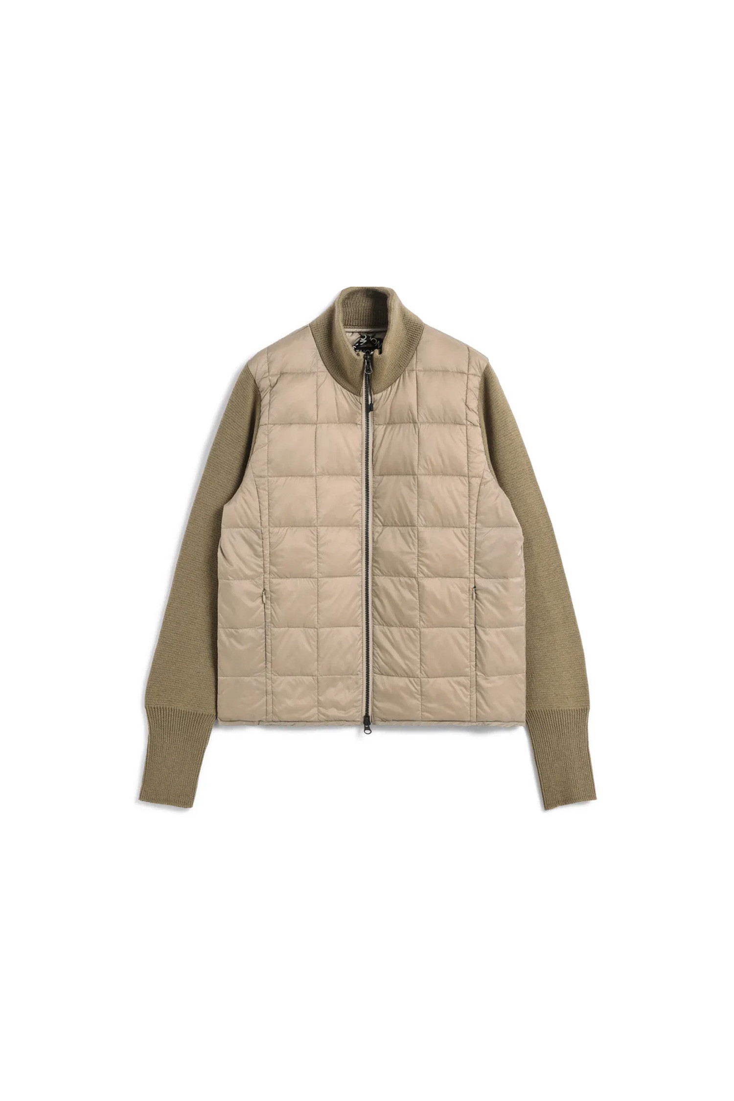 TAION - 다운/패딩 - [타이온] HI NECK KNIT/DOWN JACKET 맨즈 하이넥 니트 다운 자켓 - S.BEIGE