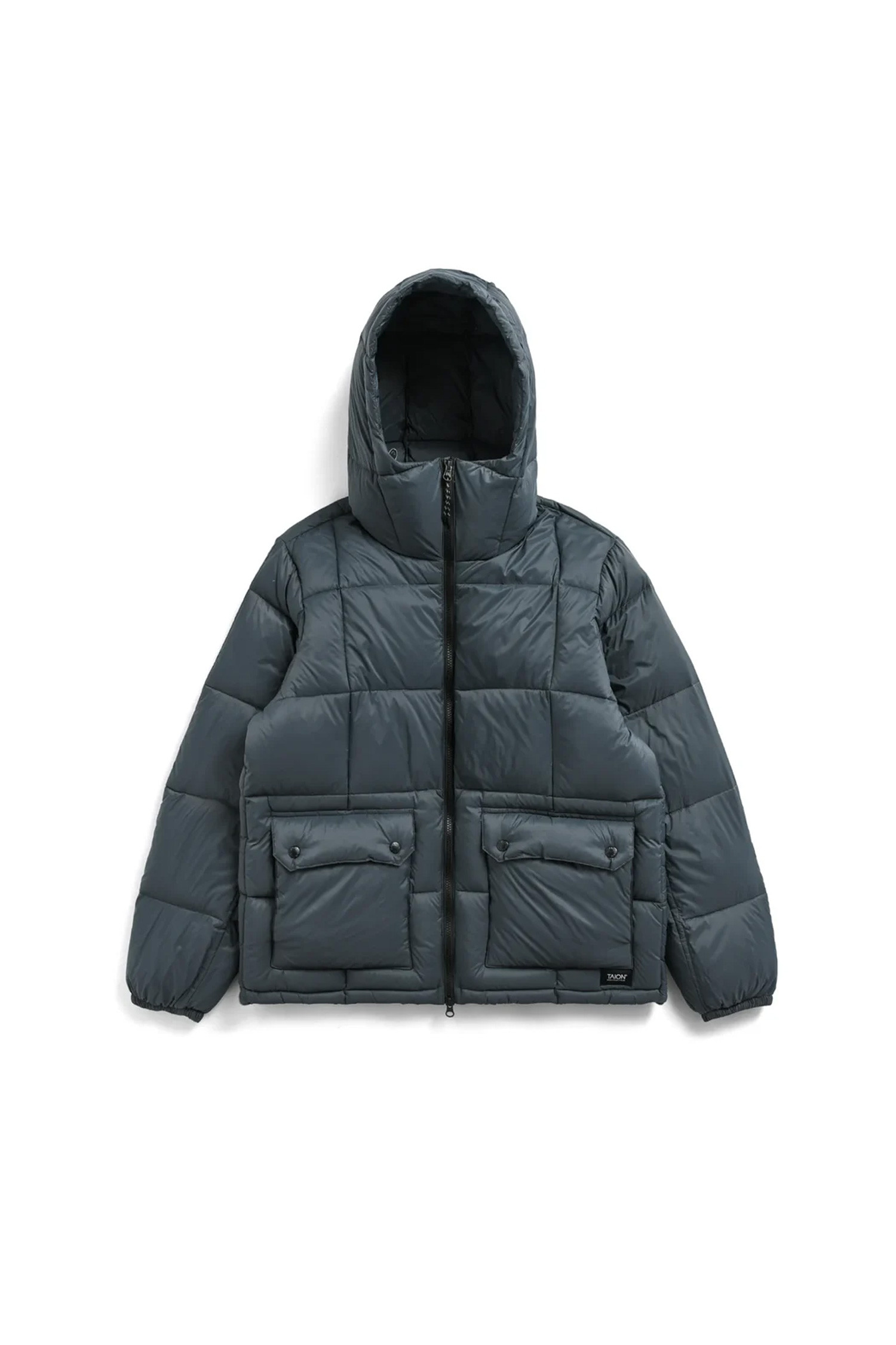 TAION - 다운/패딩 - [타이온] VOLUME HOOD DOWN JACKET PACKABLE OUTER 볼륨 후드 다운 자켓 - D.GRAY