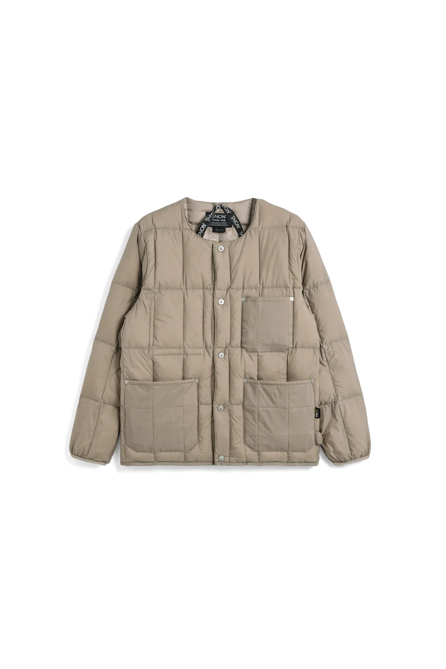 TAION - 다운/패딩 - [타이온] WORK CREW NECK DOWN JACKET 워크 크루넥 다운 자켓 - S.BEIGE