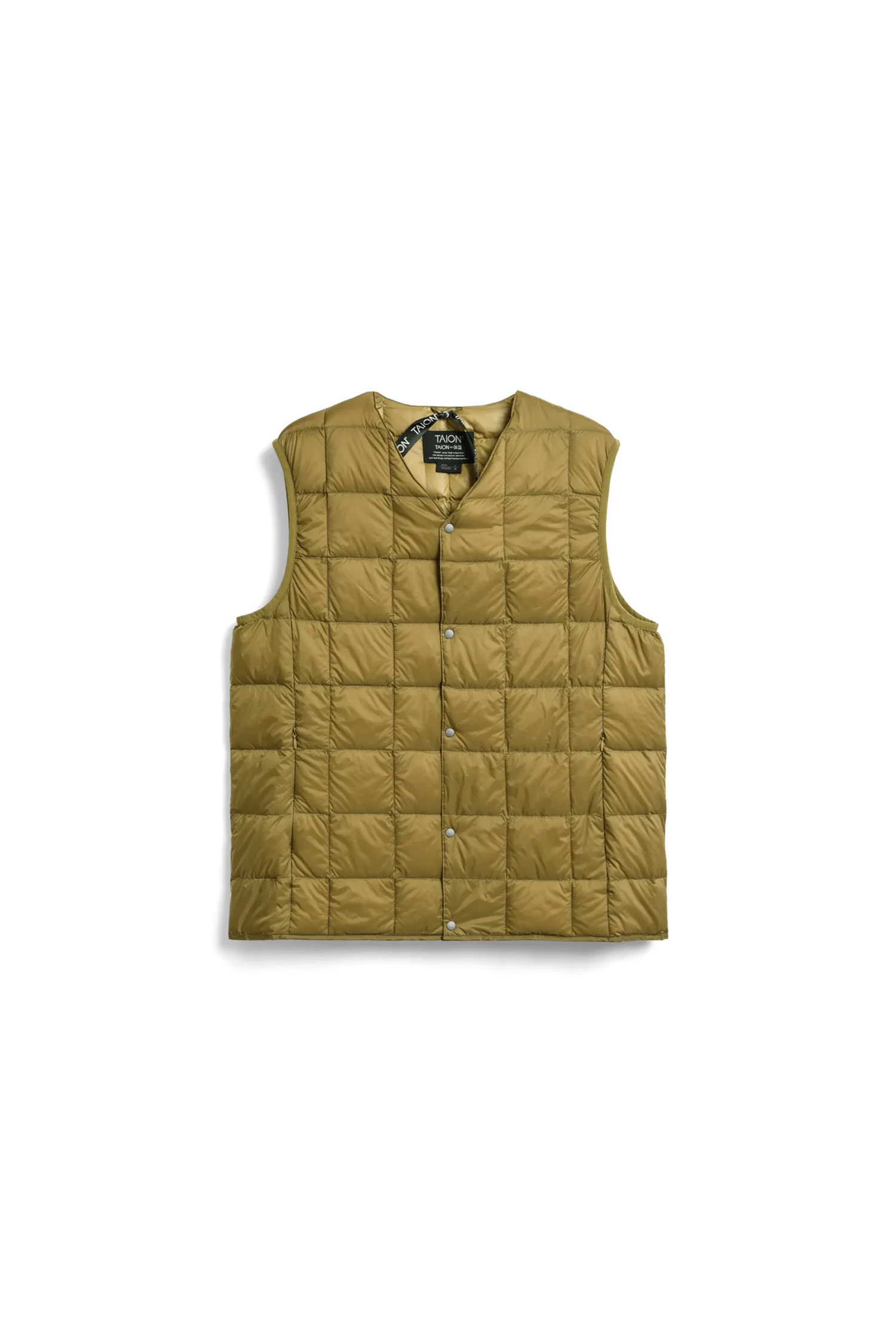 TAION - 다운/패딩 - [타이온] MENS V-NECK DOWN VEST 맨즈 브이넥 다운 베스트 - BEIGE