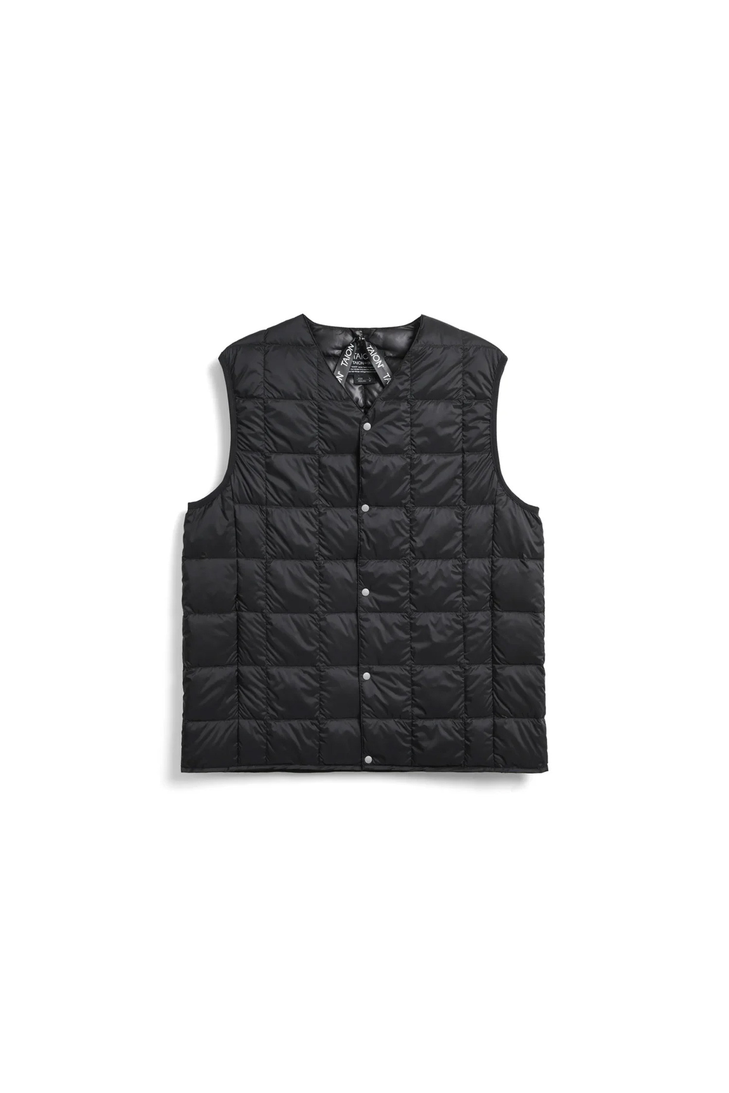 TAION - 다운/패딩 - [타이온] MENS V-NECK DOWN VEST 맨즈 브이넥 다운 베스트 - BLACK