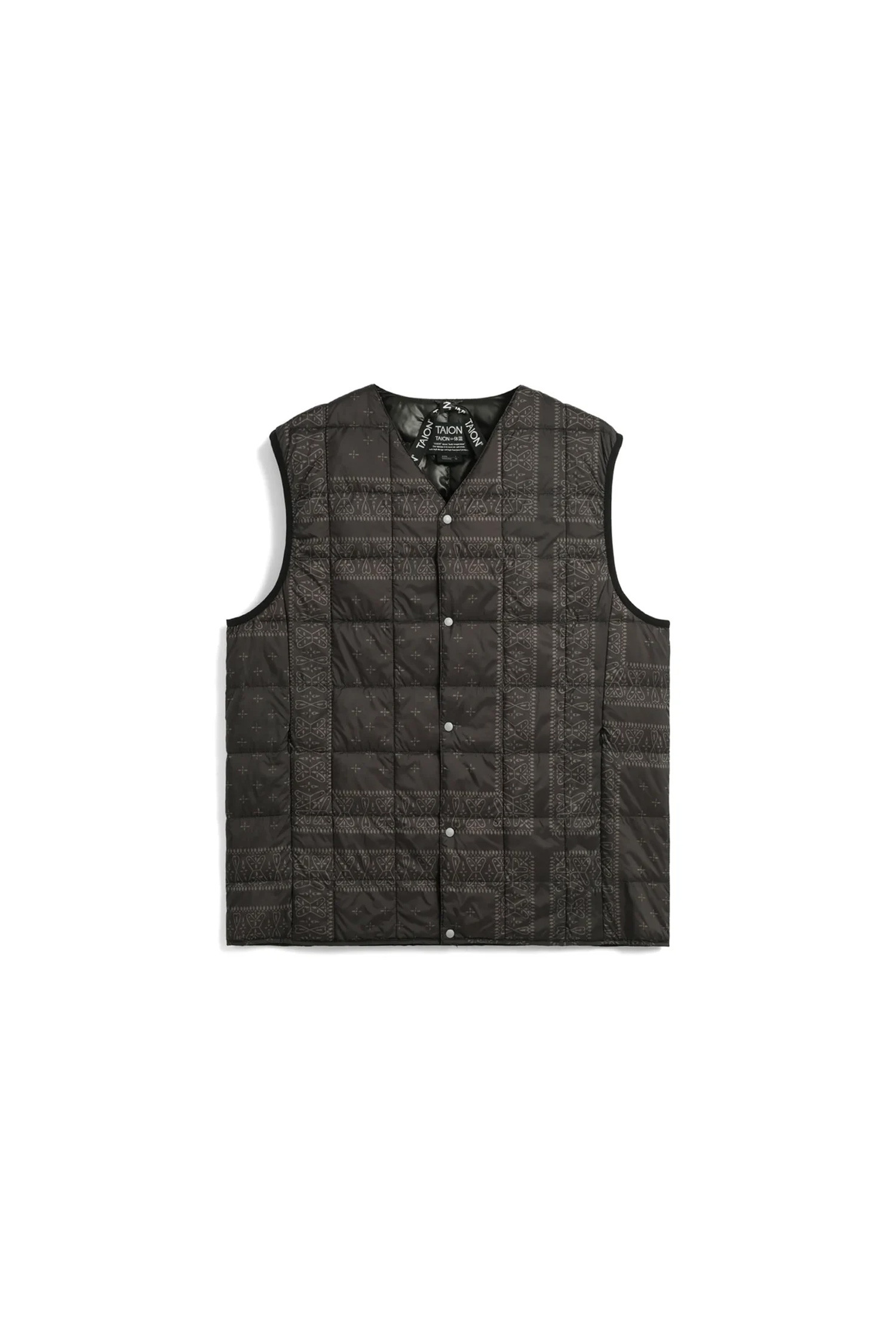 TAION - 다운/패딩 - [타이온] MENS V-NECK DOWN VEST 맨즈 브이넥 다운 베스트 - BANDANA