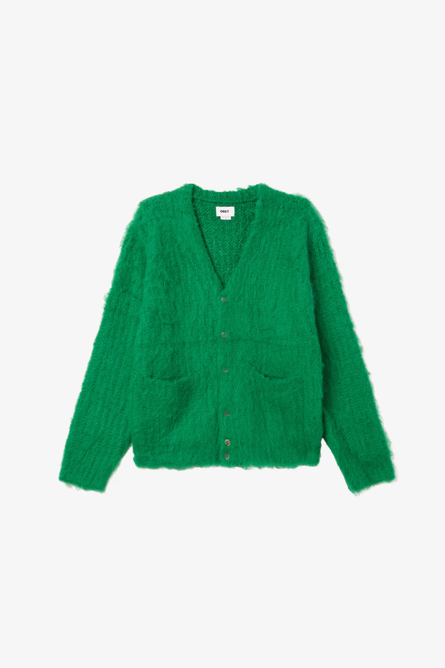 OBEY - 가디건 - [오베이] PATRON CARDIGAN 패트론 가디건 - BRIGHT GREEN