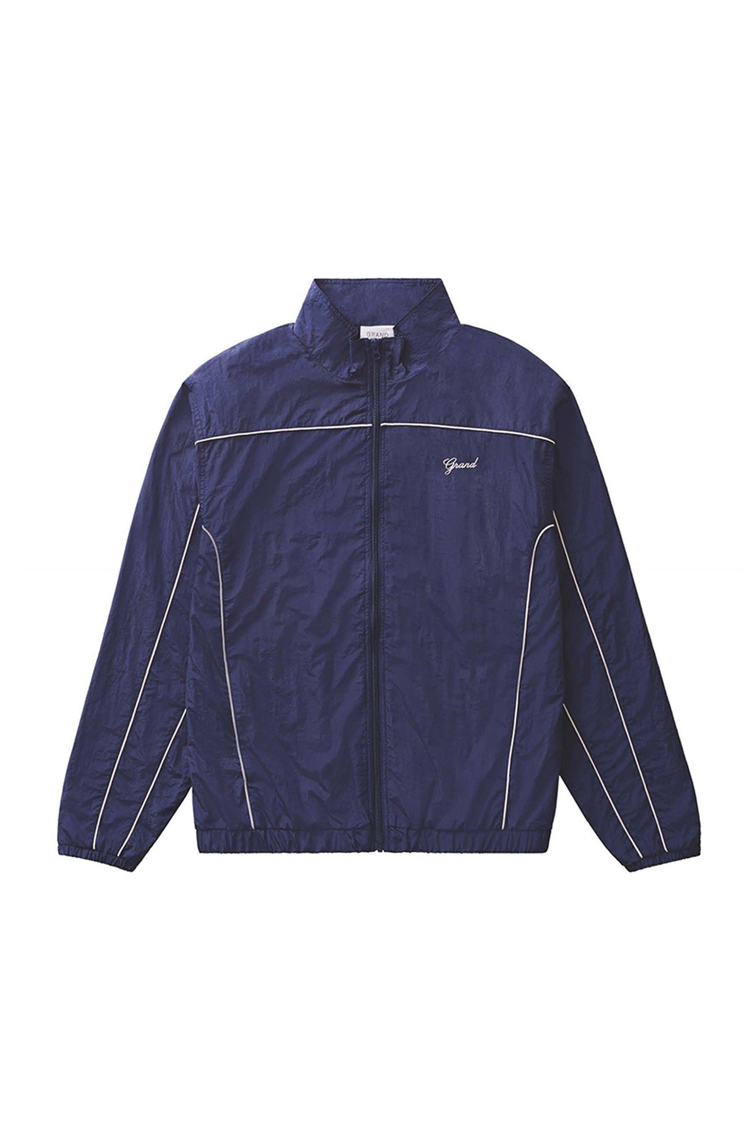 GRAND COLLECTION - 자켓 - [그랜드컬렉션] Track Jacket Navy with White Piping 트랙 자켓 - Navy