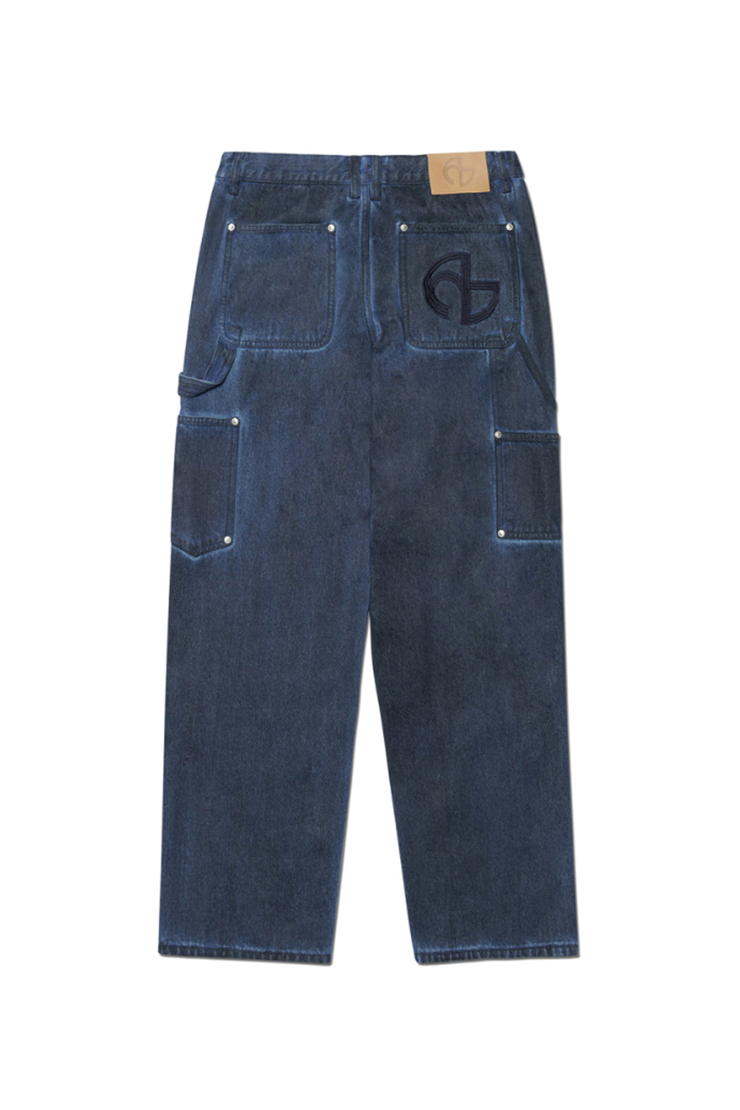 NOMANUAL - 데님 - [노매뉴얼] TRIPLE KNEE DYED WORK PANTS  - DYED BLUE 