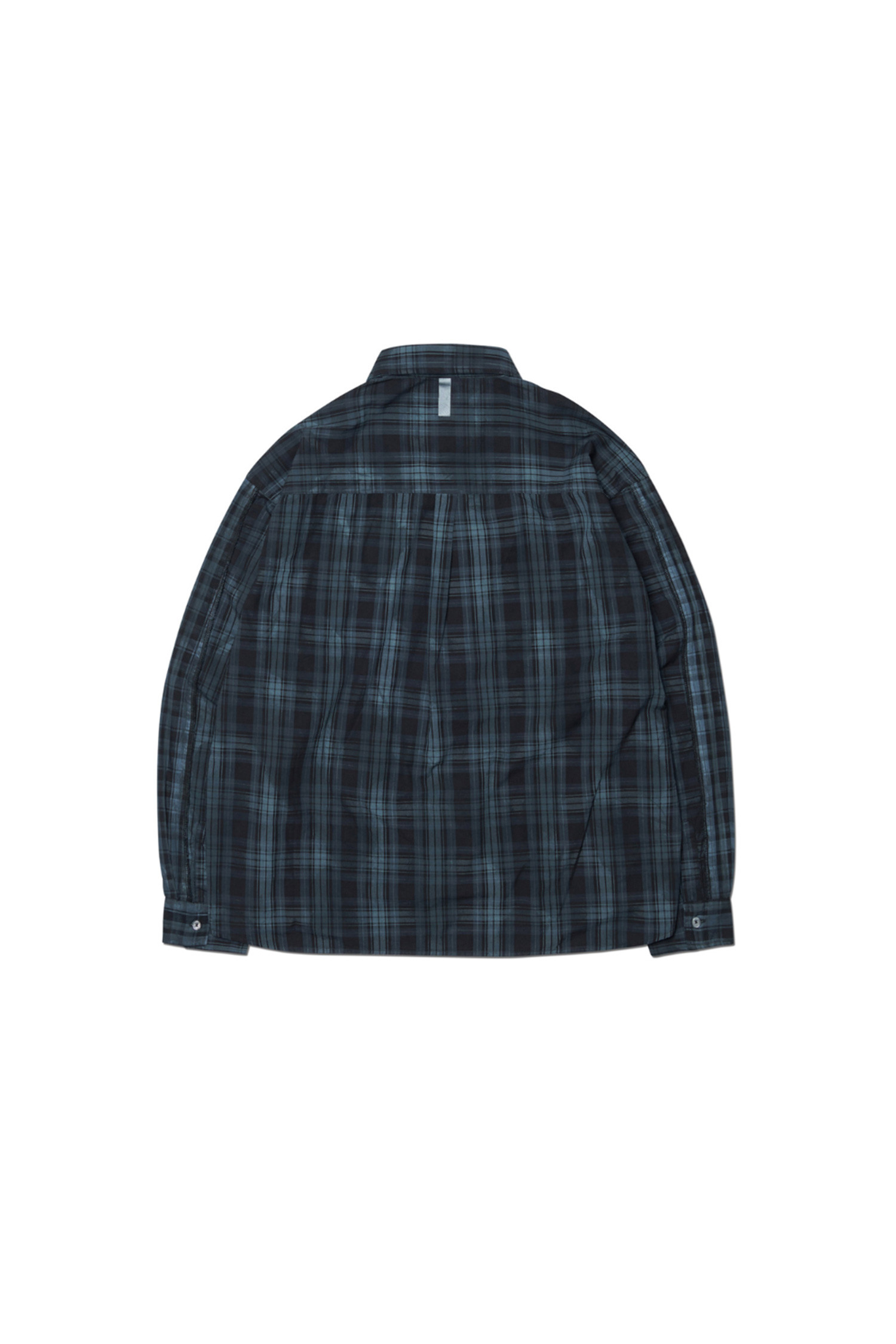 NOMANUAL - 긴팔셔츠 - [노매뉴얼] H.R CHECK SHIRT  - DARK NAVY