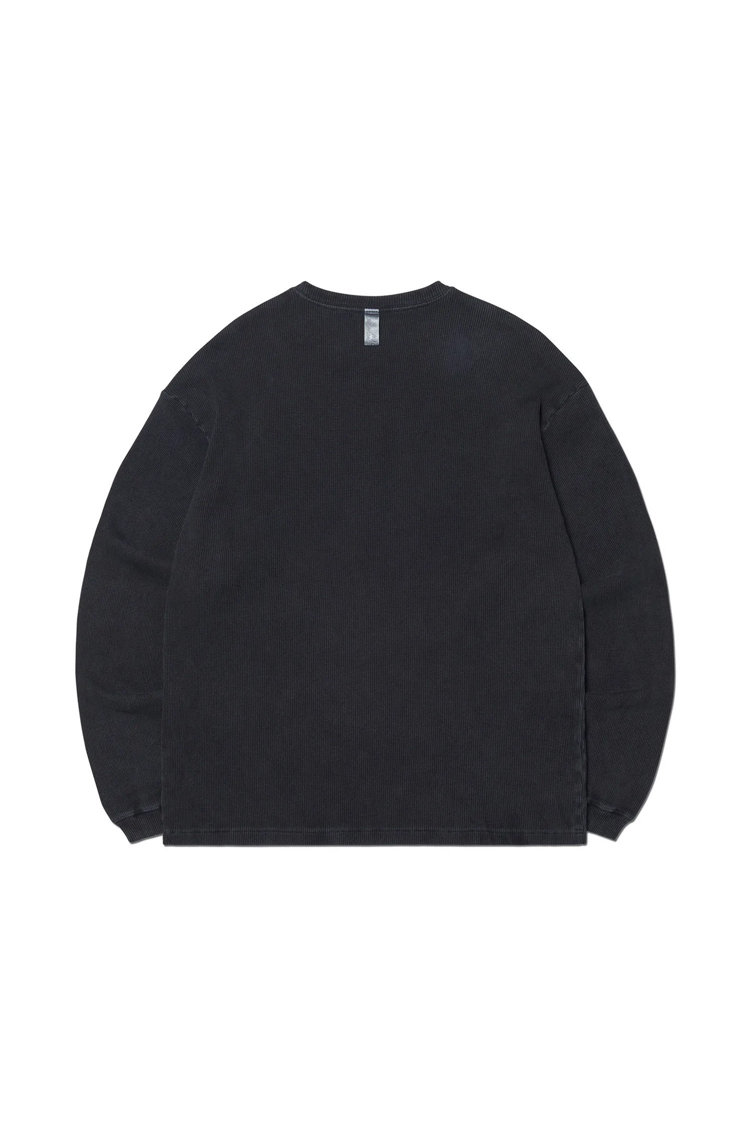 NOMANUAL - 긴팔티셔츠 - [노매뉴얼] A.W WAFFLE LONG SLEEVE TEE - WASHED BLACK