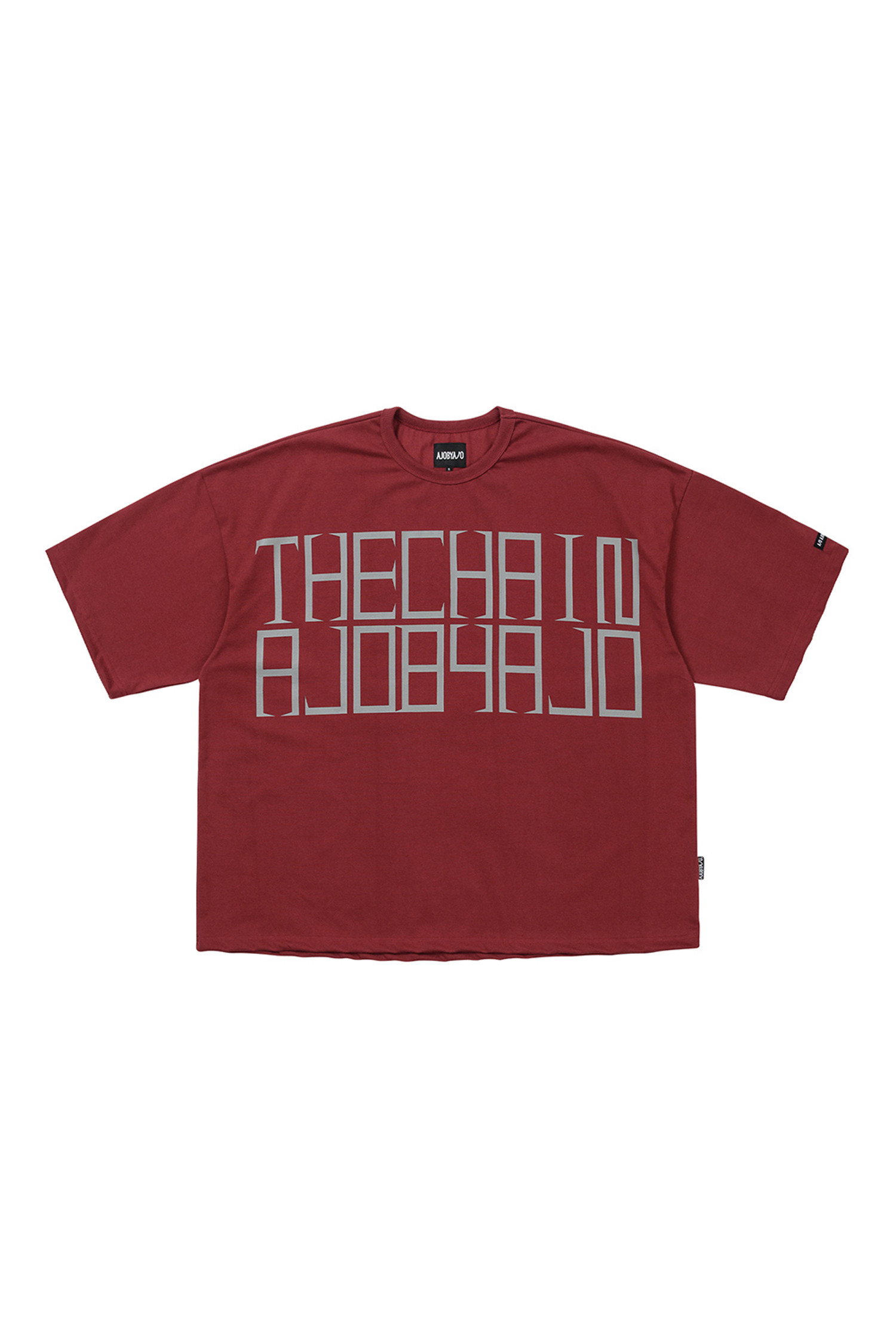 AJOBYAJO - 반팔티셔츠 - [아조바이아조] THE CHAIN T-Shirt 더 체인 반팔 티셔츠 - BURGUNDY