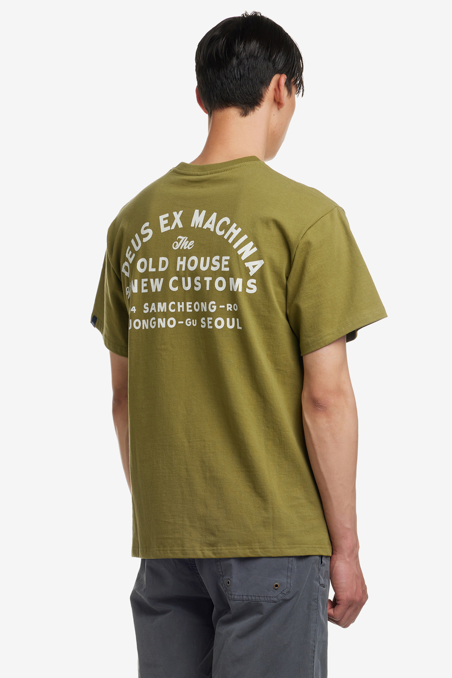 DEUS EX MACHINA - 반팔티셔츠 - [데우스서울] SAMCHEONG ADDRESS POCKET TEE 삼청 어드레스 포켓 반팔티셔츠 - ROVER GREEN