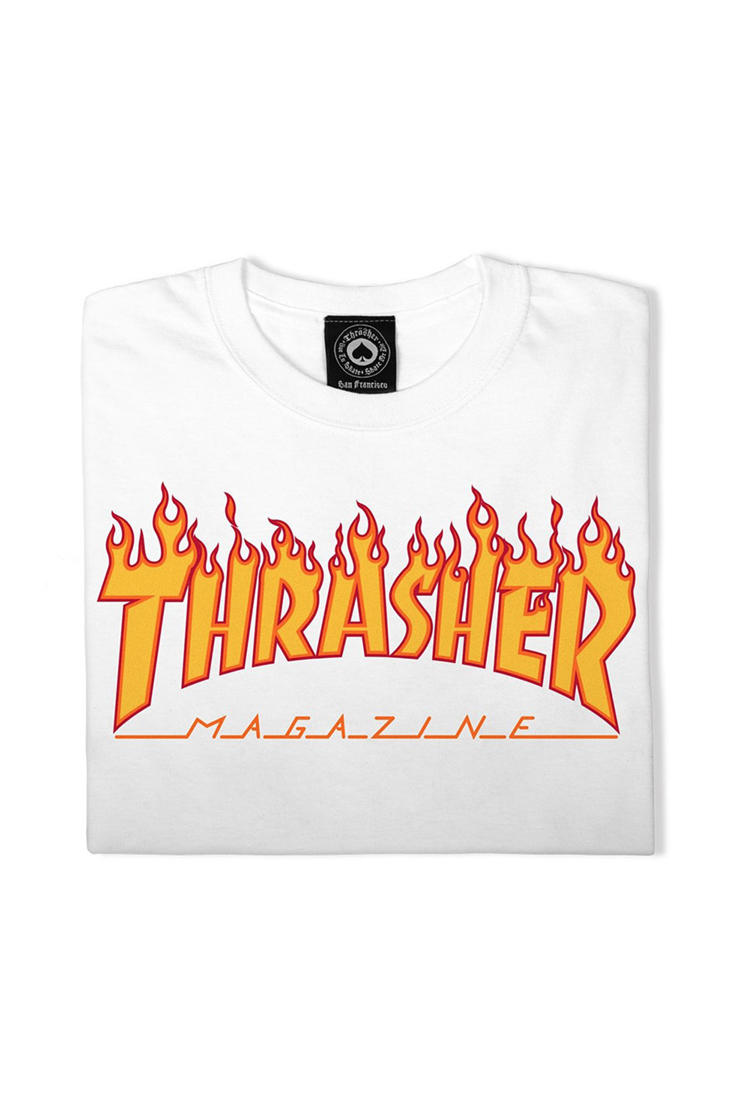 THRASHER - 반팔티셔츠 - [트레셔] FLAME LOGO T-SHIRT WHITE 