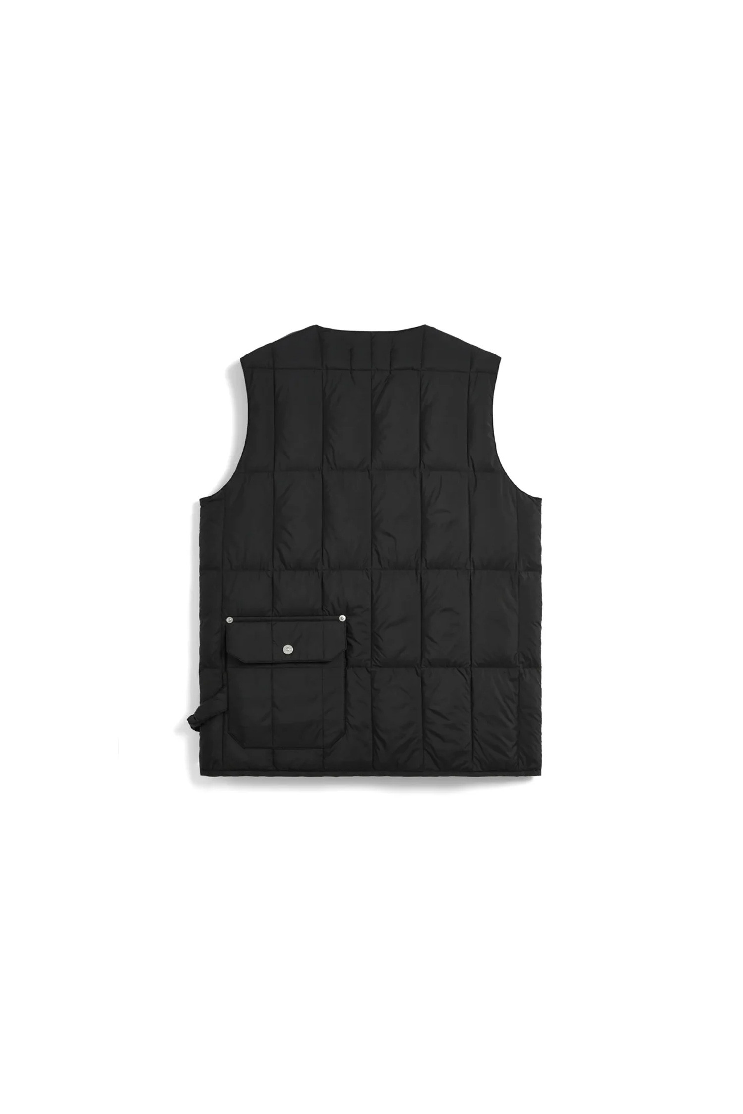 TAION - 다운/패딩 - [타이온] WORK V NECK BUTTON DOWN VEST 워크 브이넥 버튼 다운 베스트 - BLACK