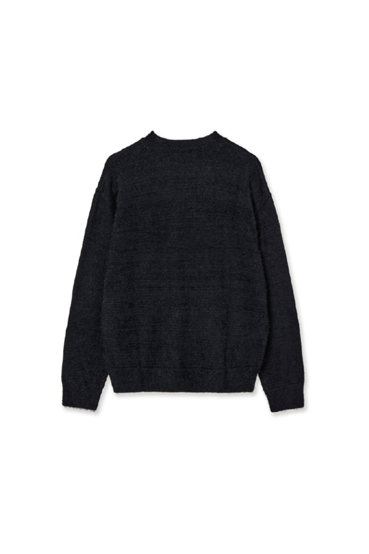 AEAE - 스웨터 - [AEAE] WEB LOGO HAIRY KNIT  - BLACK