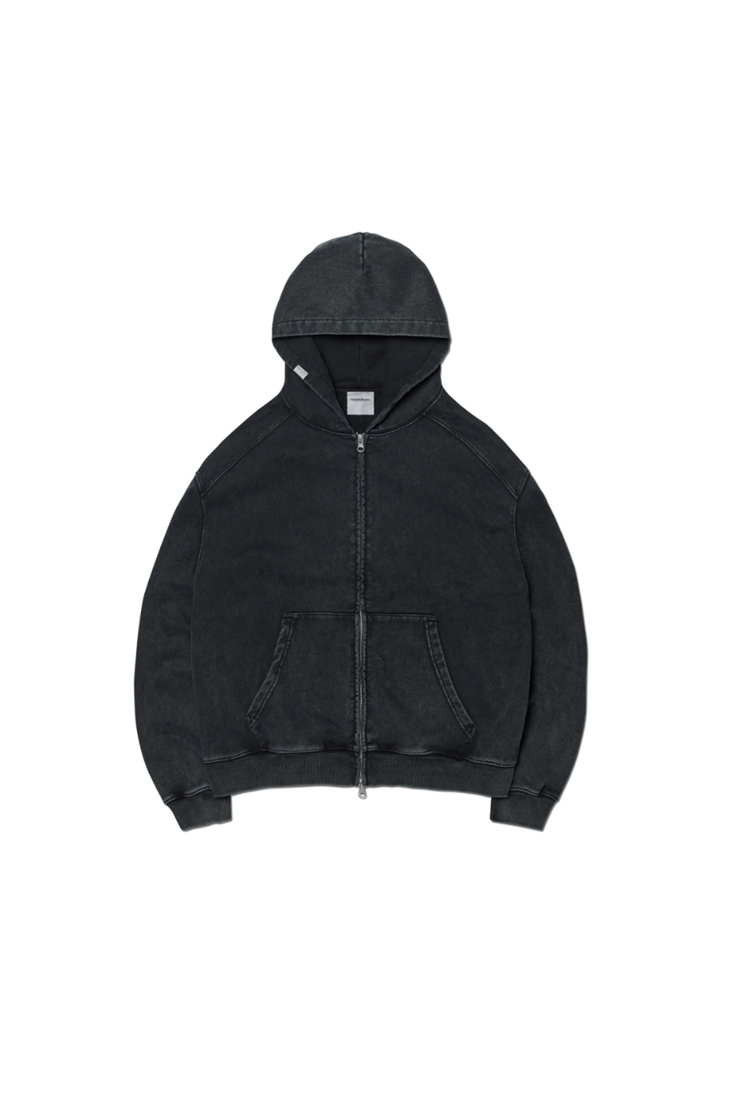 [노매뉴얼] M.L HOODED ZIP-UP - WASHED BLACK