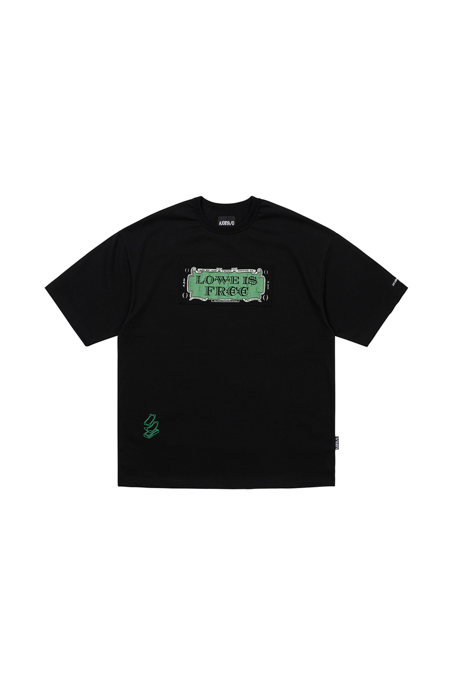 [아조바이아조] Love Is Free T-Shirts 러브 이즈 프리 티셔츠 - BLACK