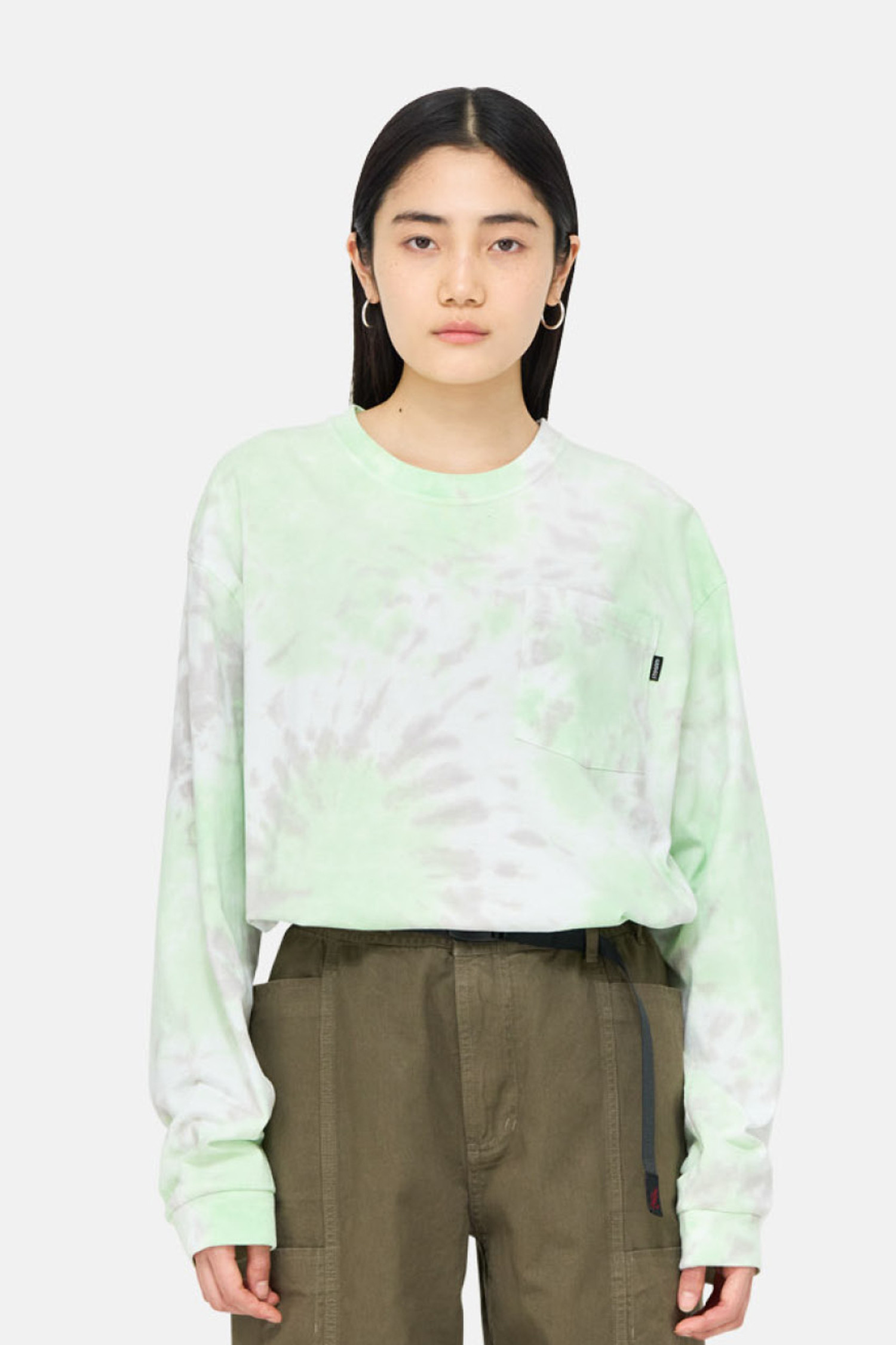 [그라미치] GRAMICCI OVAL L/S TEE 그라미치 오벌 L/S 티셔츠 - GREEN TIE DYE