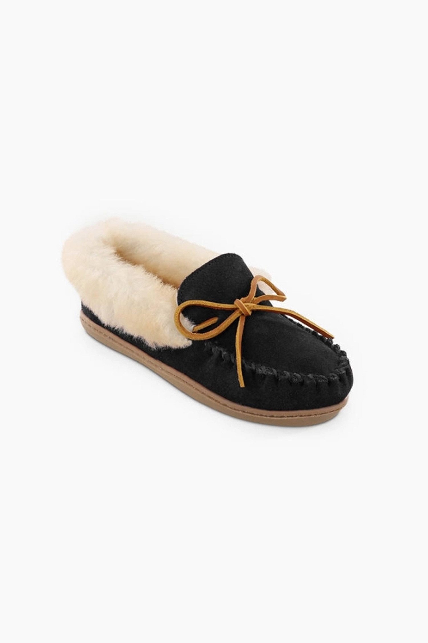 [미네통카] Women Alpine Sheepskin Moc 알파인 양털 여성 모카신 - black