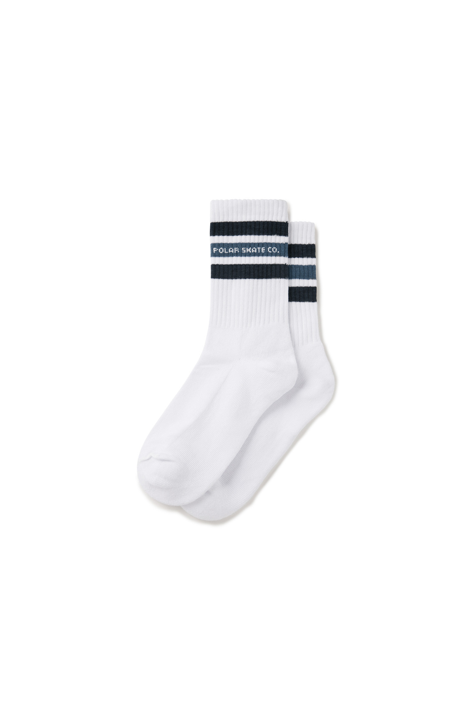 [폴라스케이트] Rib Socks Fat Stripe 립 삭스 팻 스트라이프 - White / Blue