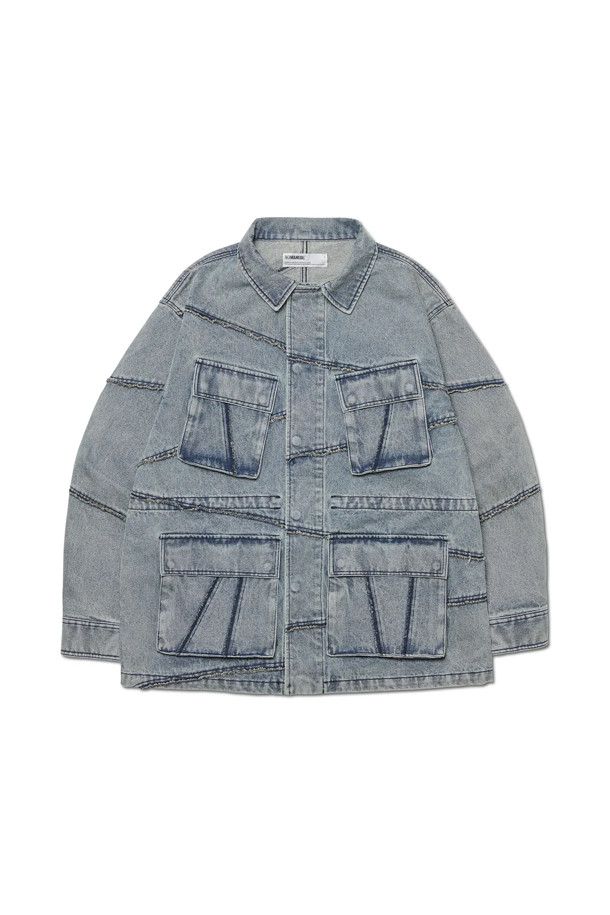 [노매뉴얼] R.C 데님 BDU 재킷 - 워시드 블루는 밀리터리 스타일과 캐주얼 무드를 동시에 연출하는 데님 BDU (Battle Dress Uniform, 전투복) 자켓입니다. 봄, 가을에 착용하기 적합하며, 레귤러 핏으로 편안한 착용감을 제공합니다. 워시드 블루 컬러의 데님 소재에 무지 패턴으로, 다양한 스타일과 매치하기 용이합니다. 뻣뻣한 촉감의 중간 두께 데님으로 제작되었으며, 긴 소매와 버튼 여밈 방식, 멀티 포켓 디테일이 특징입니다.
