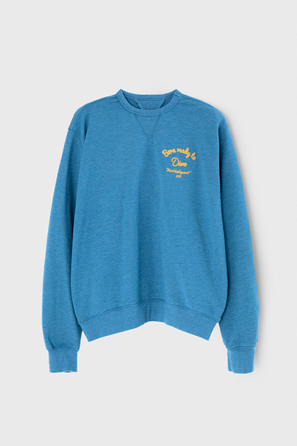 [벌스데이수트] DIVE SWEAT 다이브 스웻 - Blue는 편안하고 스타일리시한 캐주얼 스웨트셔츠입니다. 부드러운 프렌치테리 면 소재로 제작되어 봄, 가을에 적합하며, 레귤러핏으로 편안한 착용감을 선사합니다. 라운드넥 디자인에 긴 소매 기장으로 제작되었으며, 앞뒤 체인 자수 디테일과 "Born ready to dive" 그래픽이 돋보입니다. 캐주얼, 미니멀, 클래식 스타일을 모두 소화하며, 동네 마실룩이나 가을 나들이룩에 잘 어울립니다. 블루 컬러의 레귤러핏 스웨트셔츠로 다양한 스타일을 연출해보세요.
