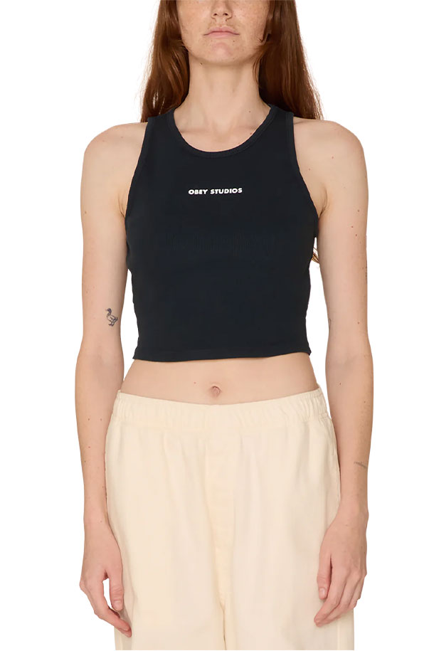 OBEY - 민소매티셔츠 - [오베이] OBEY STUDIOS MINI BOLD TANK TOP 오베이 스튜디오스 미니 볼드 탱크탑 - BLACK