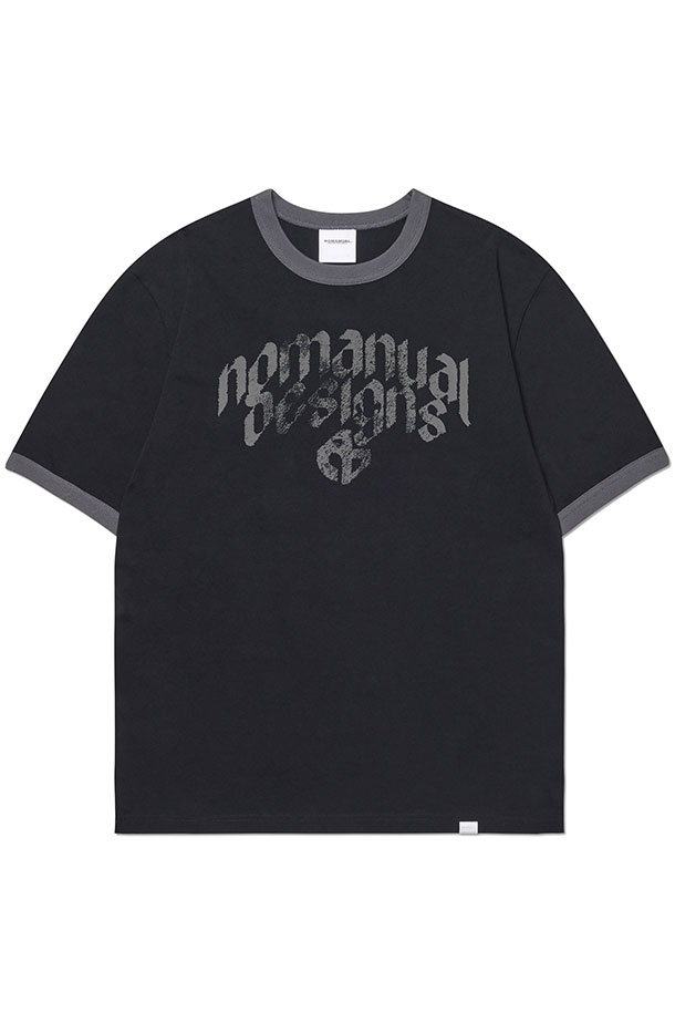NOMANUAL - 반팔티셔츠 - [노매뉴얼] N.D RINGER T-SHIRT N.D 링거 티셔츠 - BLACK