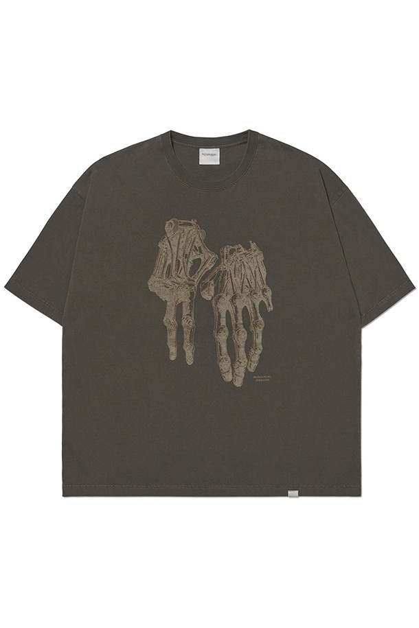 NOMANUAL - 반팔티셔츠 - [노매뉴얼] ROBOTIC HAND NM T-SHIRT 로보틱 핸드 엔엠 티셔츠 - DEEP KHAKI