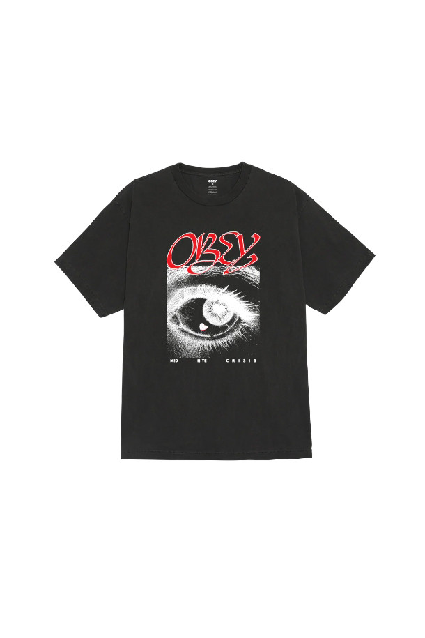 OBEY (오베이) MIDNITE CRISIS (미드나이트 크라이시스) - PIGMENT DUSTY BLACK 티셔츠는 남녀 모두 착용 가능한 캐주얼, 스트릿 스타일의 상의입니다. 면 소재로 제작되어 부드러운 촉감을 제공하며, 봄, 여름, 가을 계절에 적합합니다. 레귤러 핏, 라운드 넥, 반소매 디자인으로 편안한 착용감을 선사합니다. 그래픽 프린트와 피그먼트 워싱 기법이 돋보이는 블랙 컬러의 티셔츠입니다. 일상생활에서 개성 있는 스타일을 연출해보세요.
