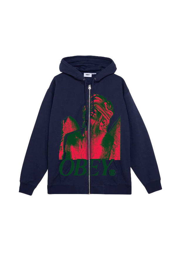 OBEY BLINDFOLD (오베이 블라인드폴드) ACADEMY NAVY 후디 집업 티셔츠는 남녀 모두 착용 가능한 캐주얼, 스트릿 스타일의 긴 소매 티셔츠입니다. 봄, 가을 계절에 어울리는 레귤러 핏의 면 소재로 제작되었으며, 부드러운 촉감을 선사합니다. 네이비 컬러에 프린트 무늬가 돋보이며, 후드넥 라인과 집업 디자인으로 편안함과 스타일을 동시에 만족시킵니다. 캠핑룩, 시티보이 스타일을 연출하기에도 좋습니다. 일상에서 개성 있는 스타일을 완성해보세요.
