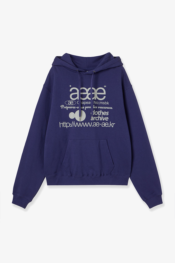 AEAE] WEB LOGO LOOSED HOODIE 웹 로고 루즈 후디 - BLUE