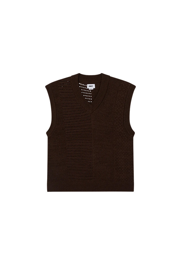 OBEY - 베스트 - [오베이] GARRET SWEATER VEST 가렛 스웨터 베스트 - JAVA BROWN