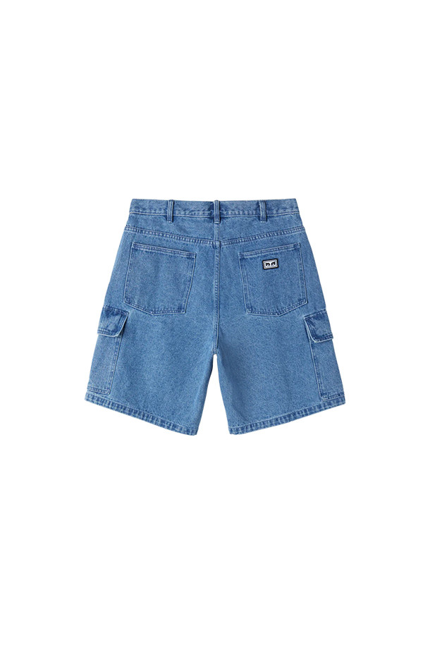 OBEY -  - [오베이] BIGWIG BAGGY DENIM CARGO SHORT 빅위그 배기 데님 카고 쇼츠 - LIGHT INDIGO