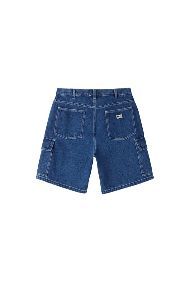OBEY - 데님 - [오베이] BIGWIG BAGGY DENIM CARGO SHORT 빅위그 배기 데님 카고 쇼츠 - STONE WASH INDIGO