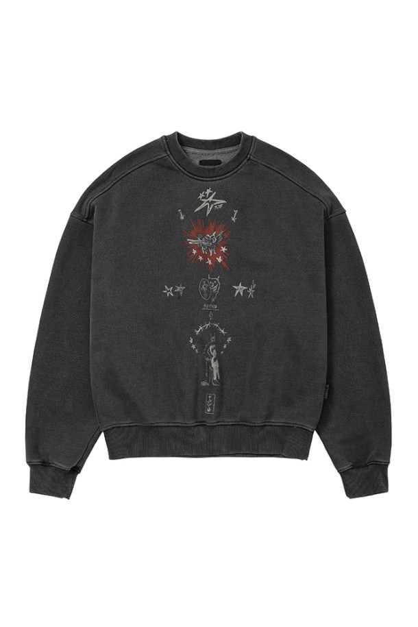 아조바이아조 블레싱 두들 워시드 스웻셔츠는 차콜 색상으로, 가을과 겨울에 캐주얼하게 즐겨 입기 좋은 상의입니다. 루즈핏 크롭 기장으로, 면과 폴리에스테르 혼방 소재를 사용하여 편안한 착용감을 선사합니다. 빈티지 워싱 및 피그먼트 워싱 처리로 자연스러운 질감을 강조했으며, 실크스크린 프린팅으로 유니크한 디자인을 더했습니다. 라운드넥, 긴소매 디자인에 레이어드하여 다양한 스타일 연출이 가능하며, 동네 마실룩, 집콕룩, 겨울 데일리룩 등 폭넓게 활용할 수 있습니다.
