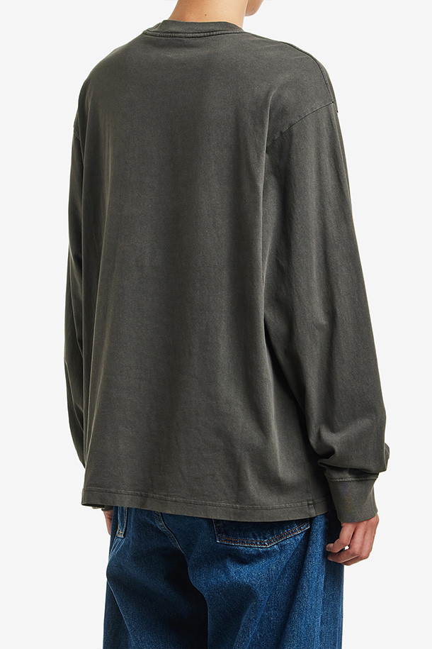 OBEY - 긴팔티셔츠 - [오베이] LOWERCASE PIGMENT TEE LS 로워케이스 피그먼트 롱슬리브 - PIGMENT DIGITAL BLACK