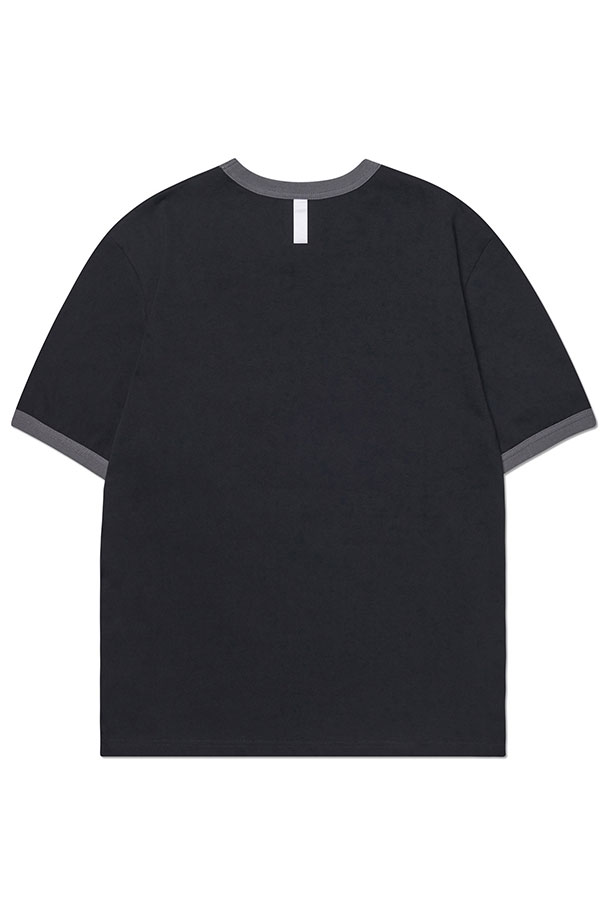 NOMANUAL - 반팔티셔츠 - [노매뉴얼] N.D RINGER T-SHIRT N.D 링거 티셔츠 - BLACK