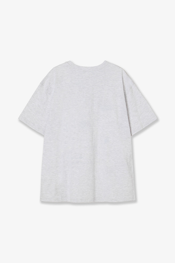 AEAE - 반팔티셔츠 - [AEAE] STICKER T-SHIRTS 스티커 티셔츠  - LIGHT GREY