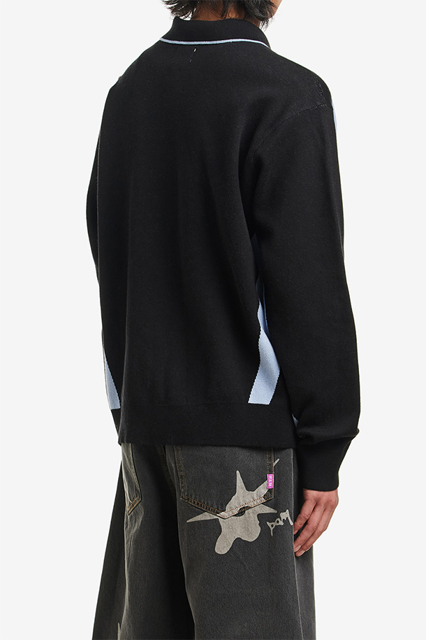 OBEY - 스웨터 - [오베이] OBEY SOCCER POLO SWEATER 싸커 폴로 스웨터 - FADED BLACK MULTI