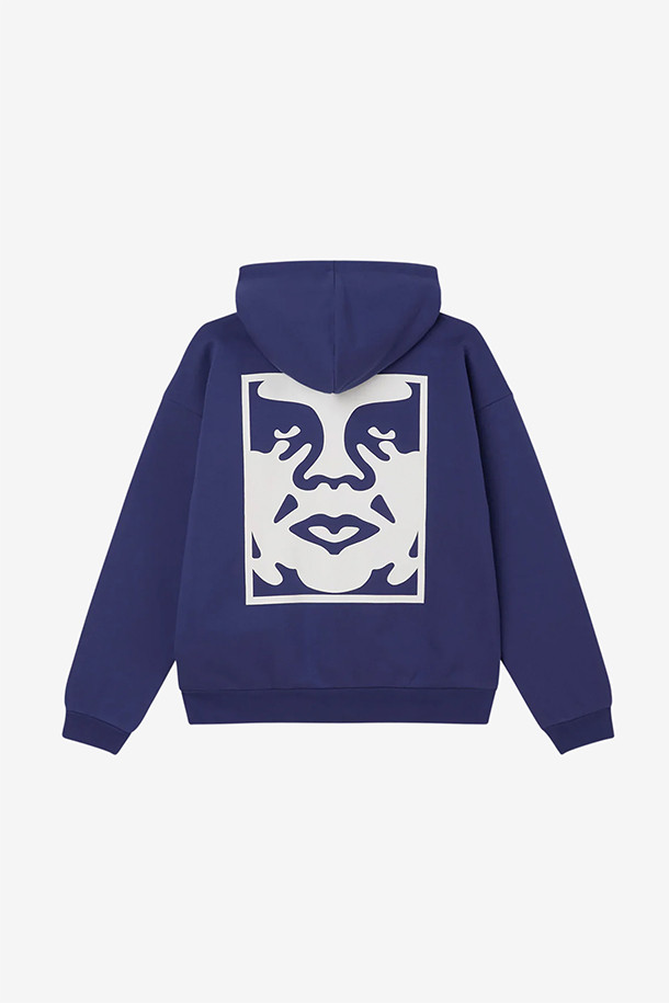 OBEY -  - [오베이] BOLD ICON EXTRA HEAVY HOOD 볼드 아이콘 엑스트라 헤비 후드 - SKIPPER BLUE