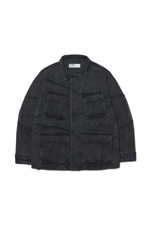 [노매뉴얼] R.C DENIM BDU JACKET 데님 BDU 자켓 - WASHED BLACK