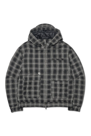 CHECK HOODED JACKET 체크 후디드 자켓  - BLACK