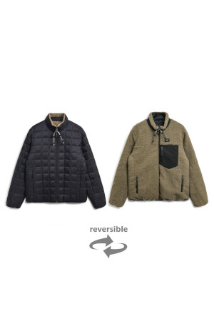 [타이온] MOUNTAIN R/S DOWN×BOA HI NECK DOWN JACKET 마운틴 R/S 다운×보아 하이 넥 다운 재킷 - BLACK X BEIGE