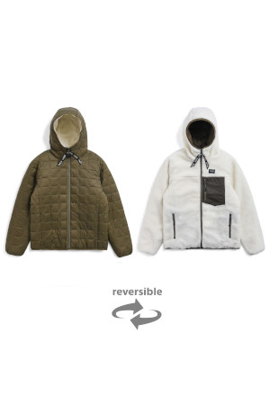 [타이온] MOUNTAIN R/S DOWN×BOA HOODIE 마운틴 R/S 다운×보아 후디 - OLIVE X IVORY