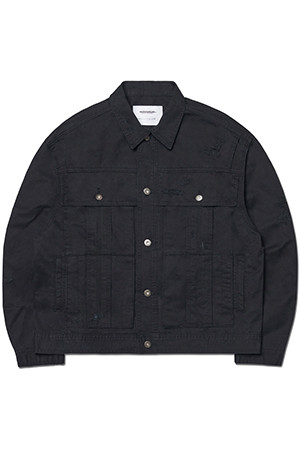 [노매뉴얼] I.P DAMAGED JACKET 아이피 데미지 자켓  - WASHED BLACK