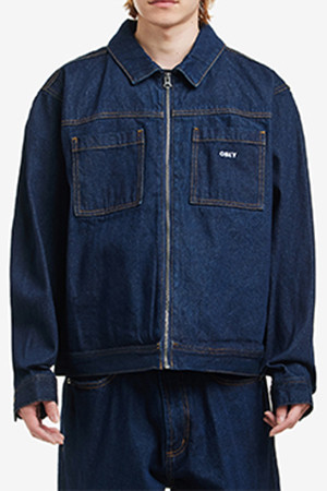 [오베이] ICON HARDWORK ZIP UP JACKET - RINSE INDIGO